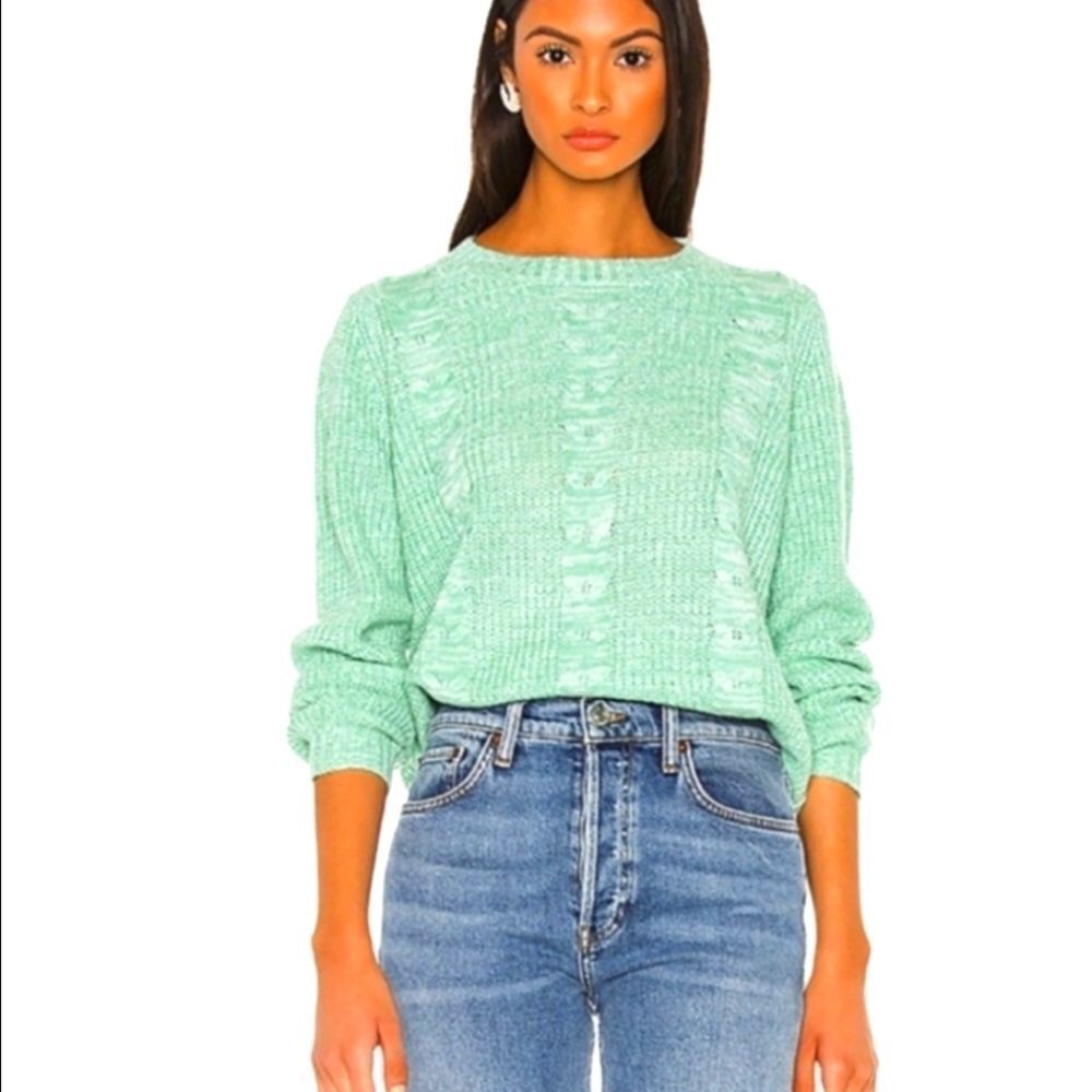 Line and Dot Cropped Delilah Knit Crewneck Sweater Size XS.     DB